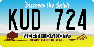 ND license plate KUD724