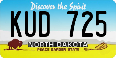 ND license plate KUD725