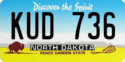 ND license plate KUD736