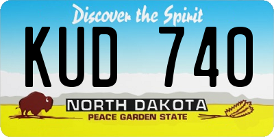 ND license plate KUD740