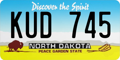 ND license plate KUD745