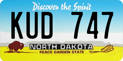 ND license plate KUD747
