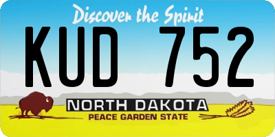 ND license plate KUD752