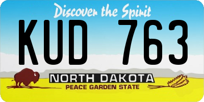 ND license plate KUD763