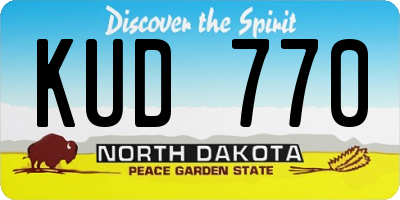 ND license plate KUD770