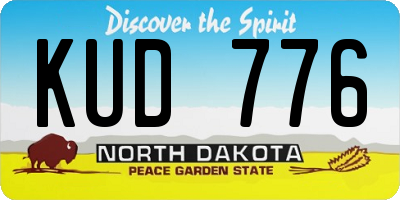 ND license plate KUD776