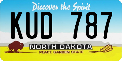 ND license plate KUD787