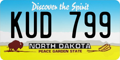 ND license plate KUD799