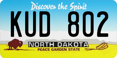 ND license plate KUD802