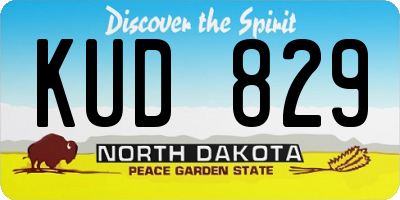 ND license plate KUD829