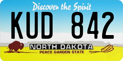 ND license plate KUD842