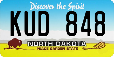 ND license plate KUD848