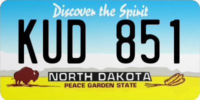 ND license plate KUD851