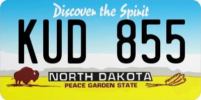 ND license plate KUD855