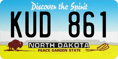 ND license plate KUD861