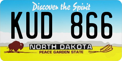 ND license plate KUD866