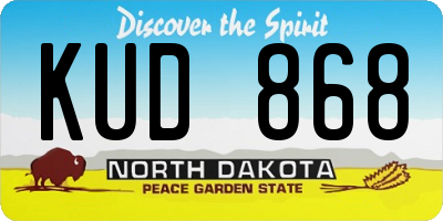ND license plate KUD868