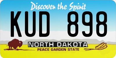 ND license plate KUD898