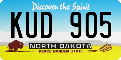 ND license plate KUD905