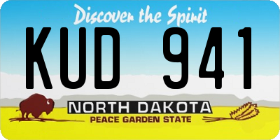 ND license plate KUD941