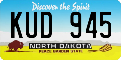 ND license plate KUD945