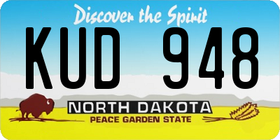 ND license plate KUD948