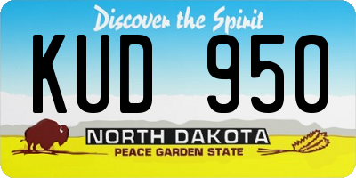 ND license plate KUD950
