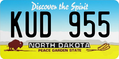 ND license plate KUD955