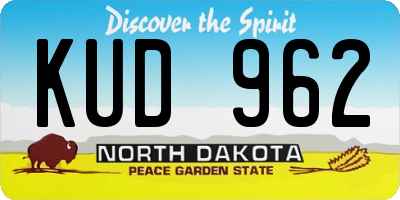 ND license plate KUD962