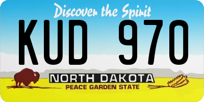 ND license plate KUD970