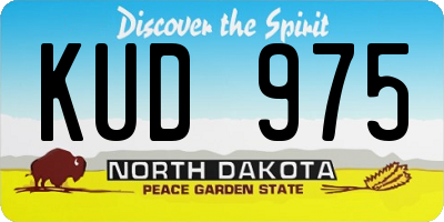 ND license plate KUD975