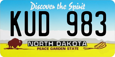 ND license plate KUD983