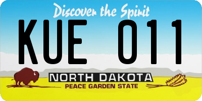 ND license plate KUE011