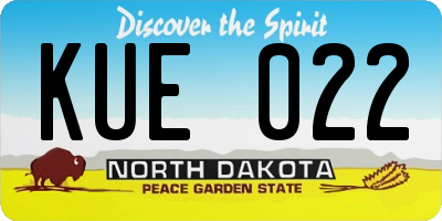 ND license plate KUE022