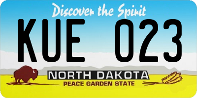 ND license plate KUE023
