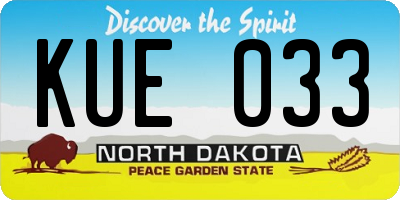 ND license plate KUE033