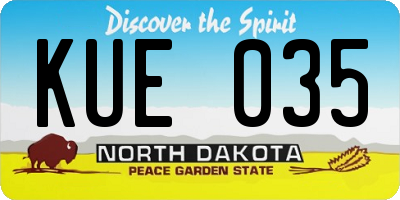 ND license plate KUE035