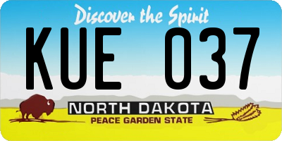 ND license plate KUE037