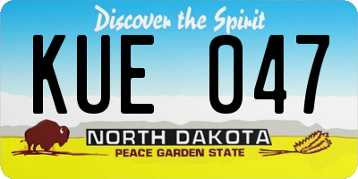 ND license plate KUE047