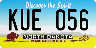 ND license plate KUE056