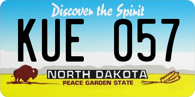 ND license plate KUE057