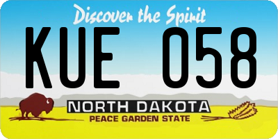 ND license plate KUE058