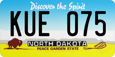 ND license plate KUE075