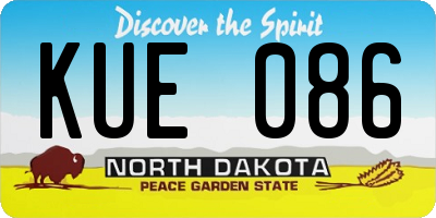 ND license plate KUE086