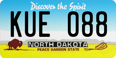 ND license plate KUE088