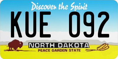 ND license plate KUE092
