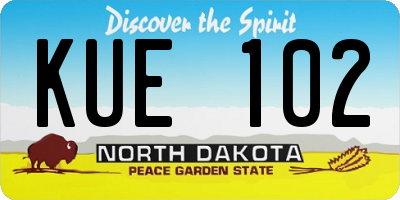 ND license plate KUE102