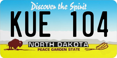 ND license plate KUE104