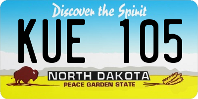 ND license plate KUE105