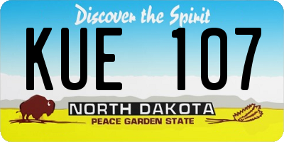 ND license plate KUE107